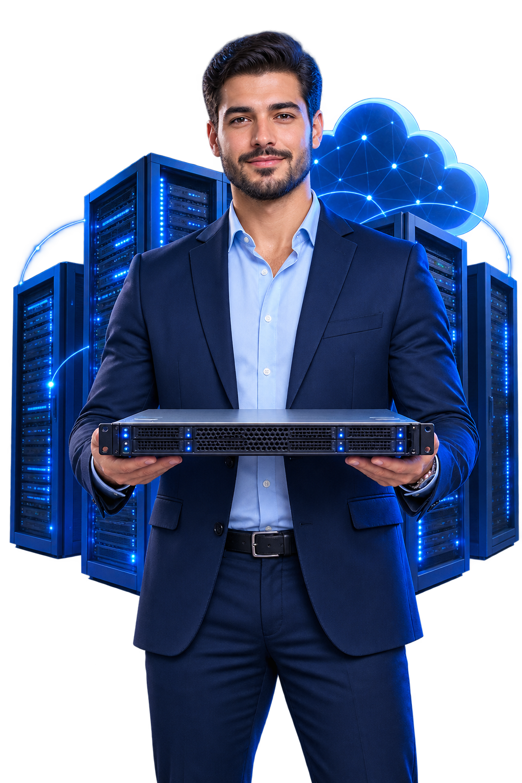 Sunucu donanımı taşıyan hosting uzmanı
