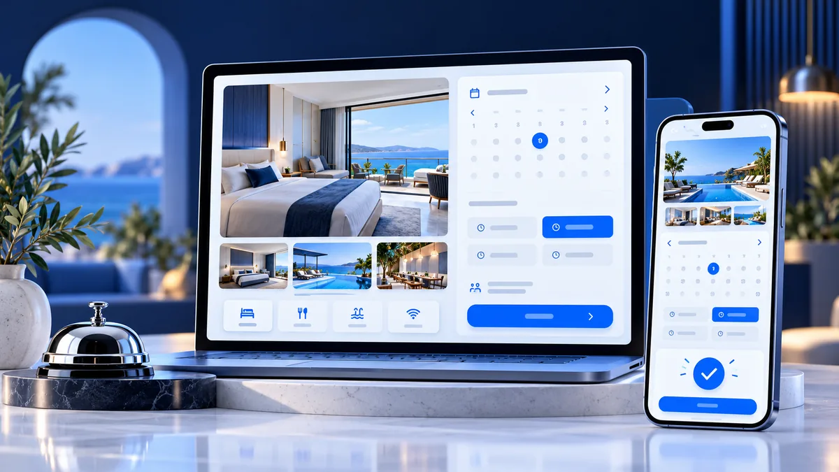 Otel ve hizmet rezervasyon sistemi arayüzü